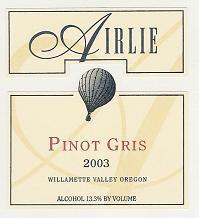 Pinot Gris ~ Willamette Valley