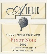 Pinot Noir ~ Dunn Forest Vineyard
