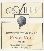 Pinot Noir ~ Dunn Forest Vineyard