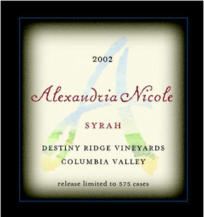 Destiny Ridge Vineyard Syrah