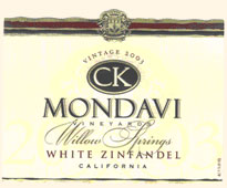 CK MONDAVI WHITE ZINFANDEL