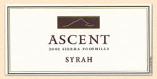 Terre Rouge Syrah, Ascent, Sierra Foothills