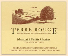 Terre Rouge Muscat-à-Petits Grains, Shenandoah Valley