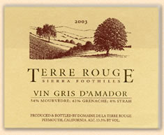 Terre Rouge Vin Gris d'Amador, Sierra Foothills