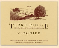 Terre Rouge Viognier, Shenandoah Valley