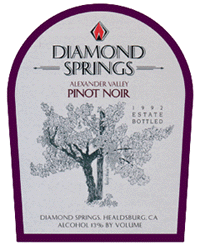 1992 Diamond Springs Pinot Noir