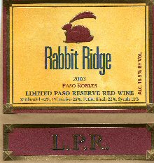 Rabbit Ridge Paso Robles L.P.R. (Limited Paso Reserve)