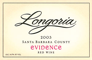 Evidence - Santa Barbara County, Red Wine
