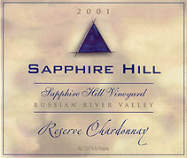 Sapphire Hill Reserve Chardonnay, Russian River Valley