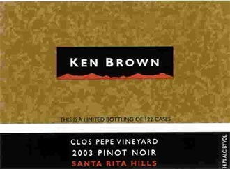 Ken Brown Pinot Noir, Clos Pepe Vineyard, Santa Rita Hills