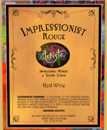 Impressionist Rouge, Red Table Wine