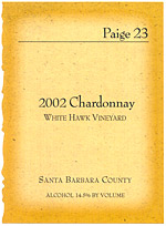  Paige 23 White Hawk Vineyard Chardonnay