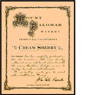 Mount Palomar Solera Cream Sherry