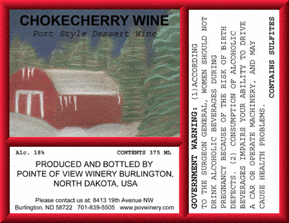 Chokecherry Port Style Dessert Wine