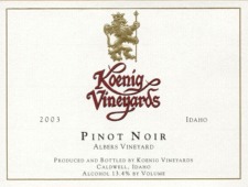 Pinot Noir Albers Vineyards